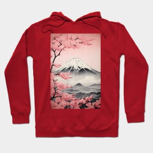 Japan Mount Fuji Cherry Blossoms Vintage Aesthetic Hoodie